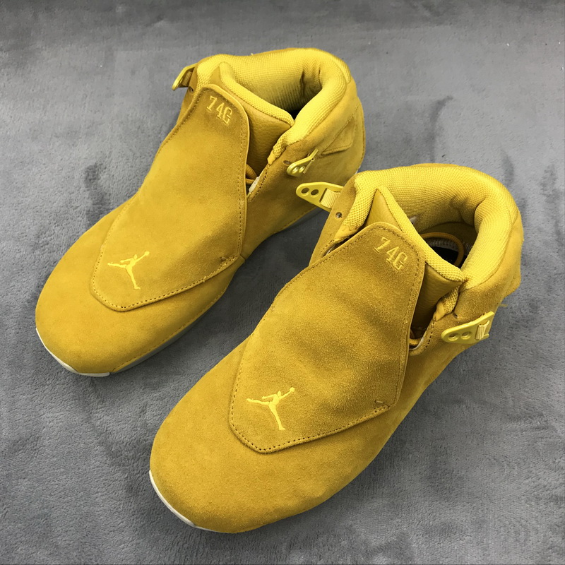 Authentic Air Jordan 18 Yellow Suede